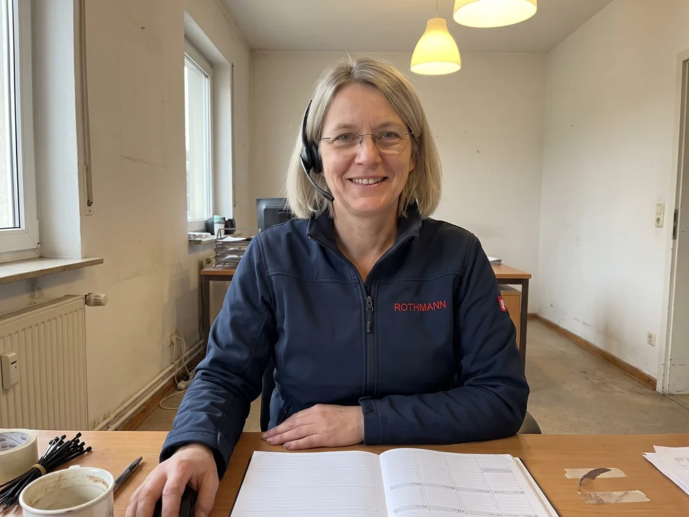 Heike Rothmann am Telefon